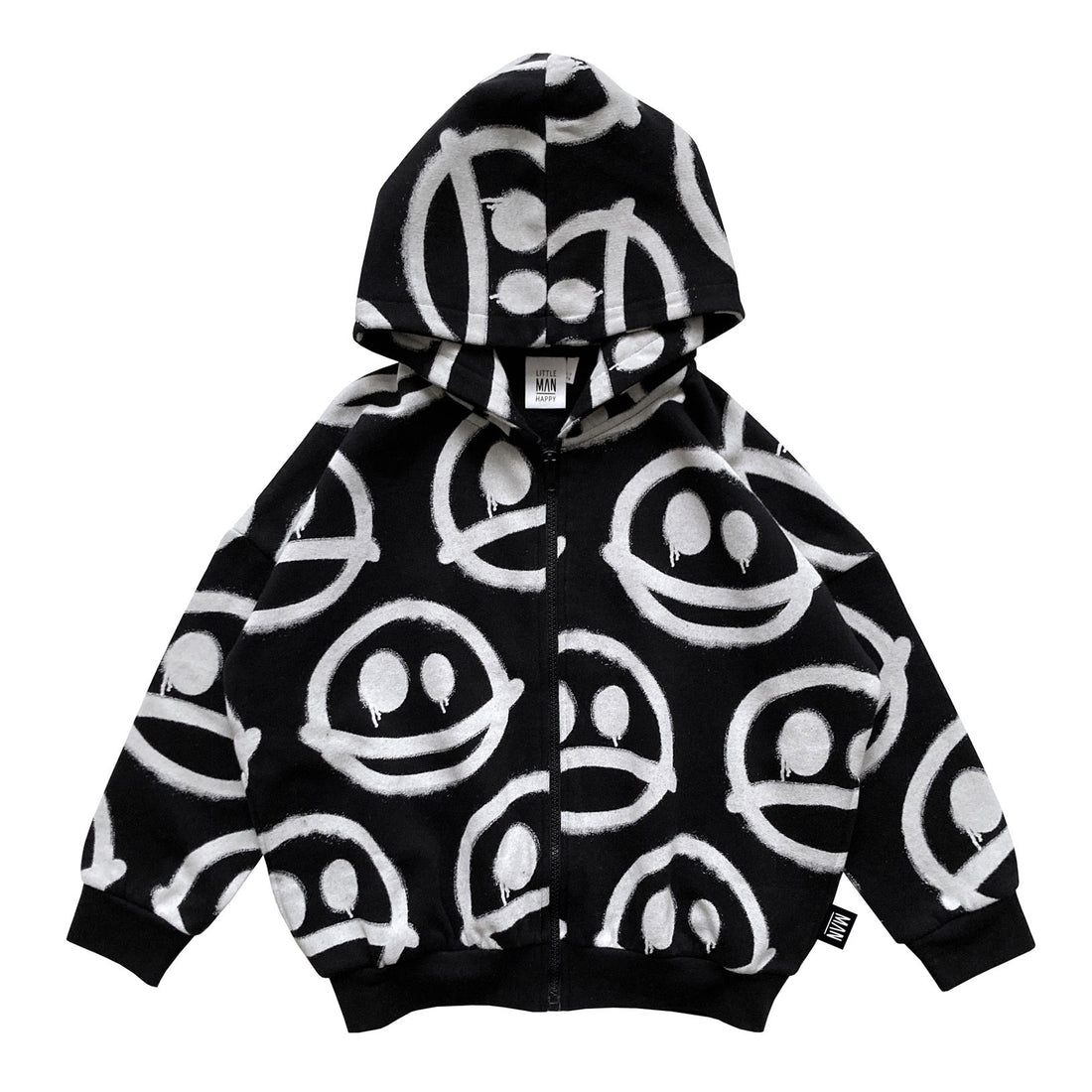 Little Man Happy Black Happy Sad Hoodie Jacket
