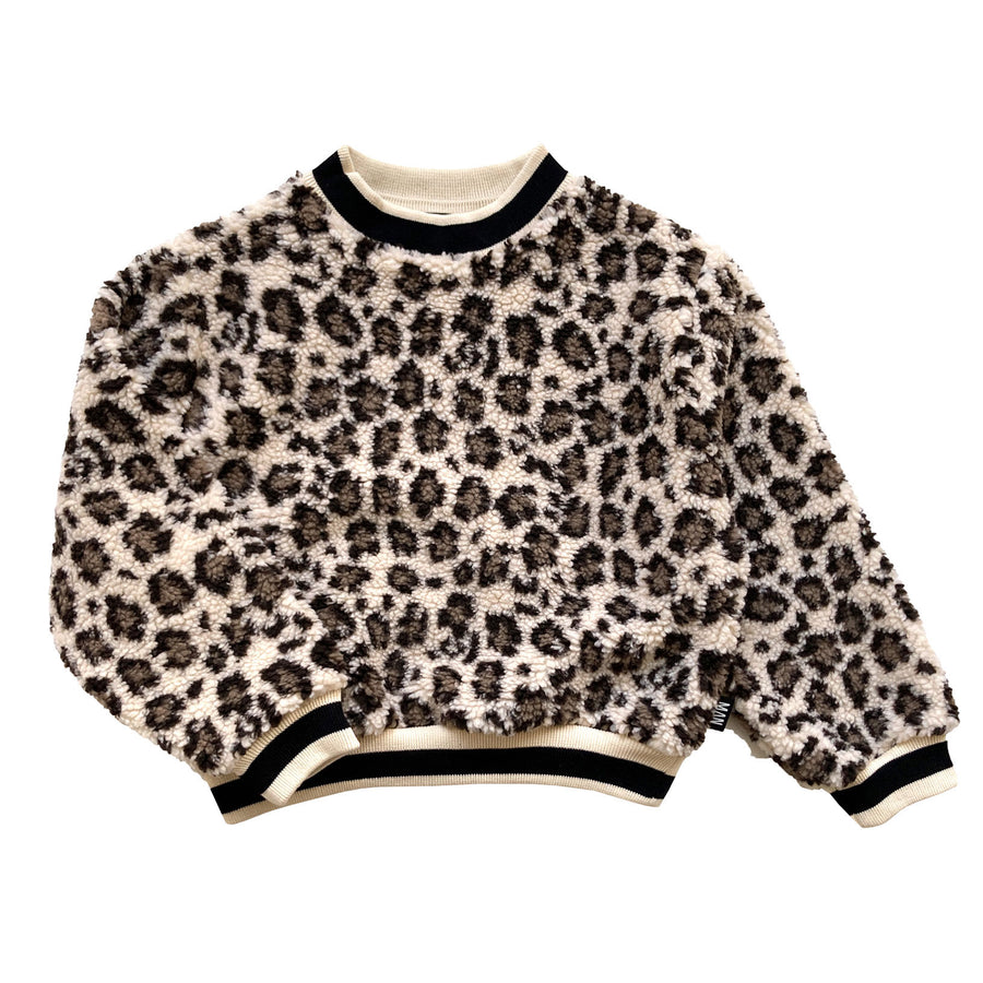 Little Man Happy Leopard Teddy Sweatshirt
