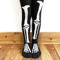Little Man Happy Black and White Skeleton Tights