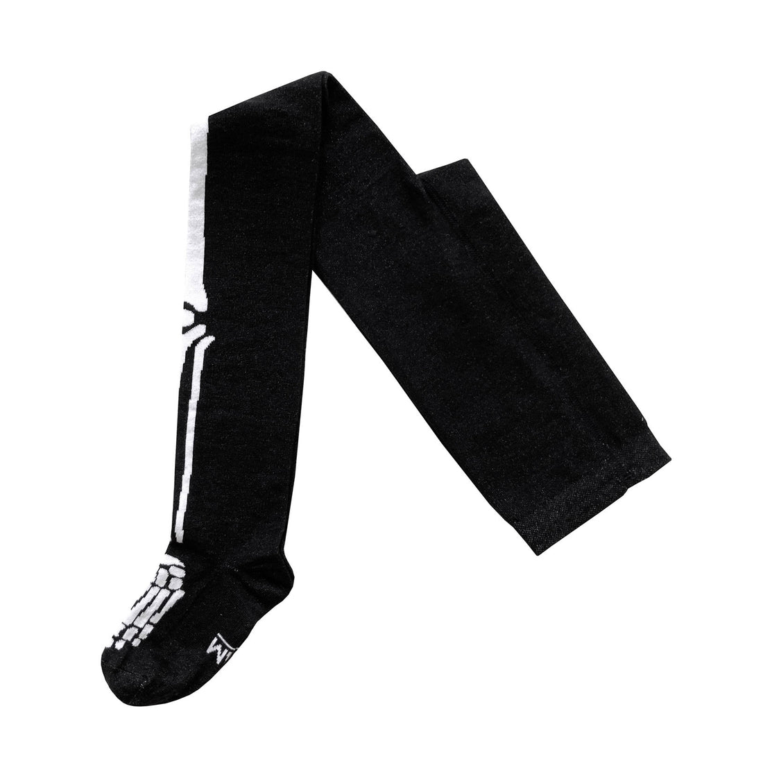 Little Man Happy Black and White Skeleton Tights