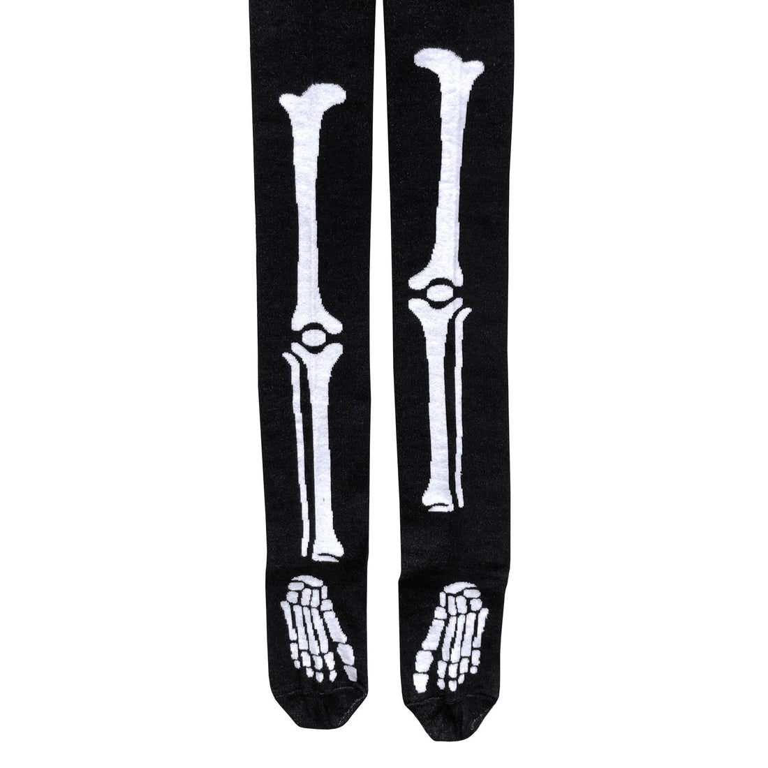 Little Man Happy Black and White Skeleton Tights