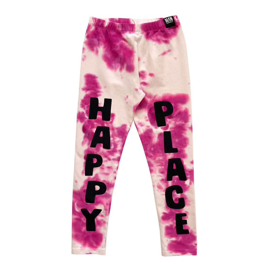 Little Man Happy Shocking Pink Happy Place Tie Dye Leggings