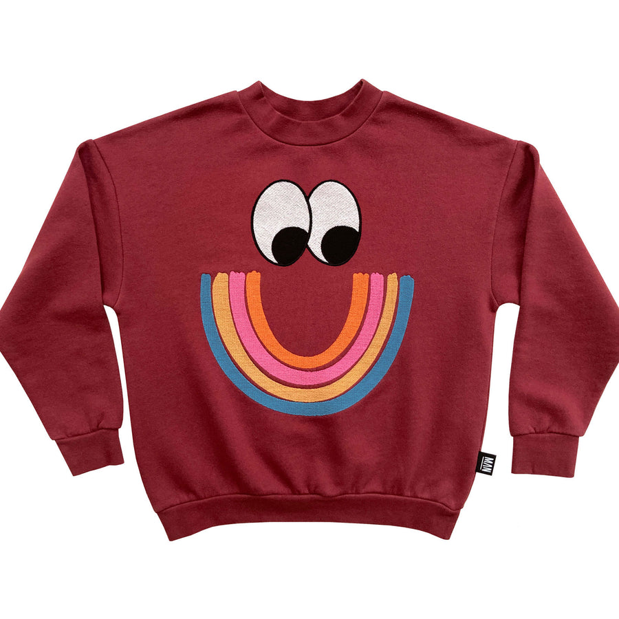Little Man Happy Rio Red Happy Rainbow Sweatshirt