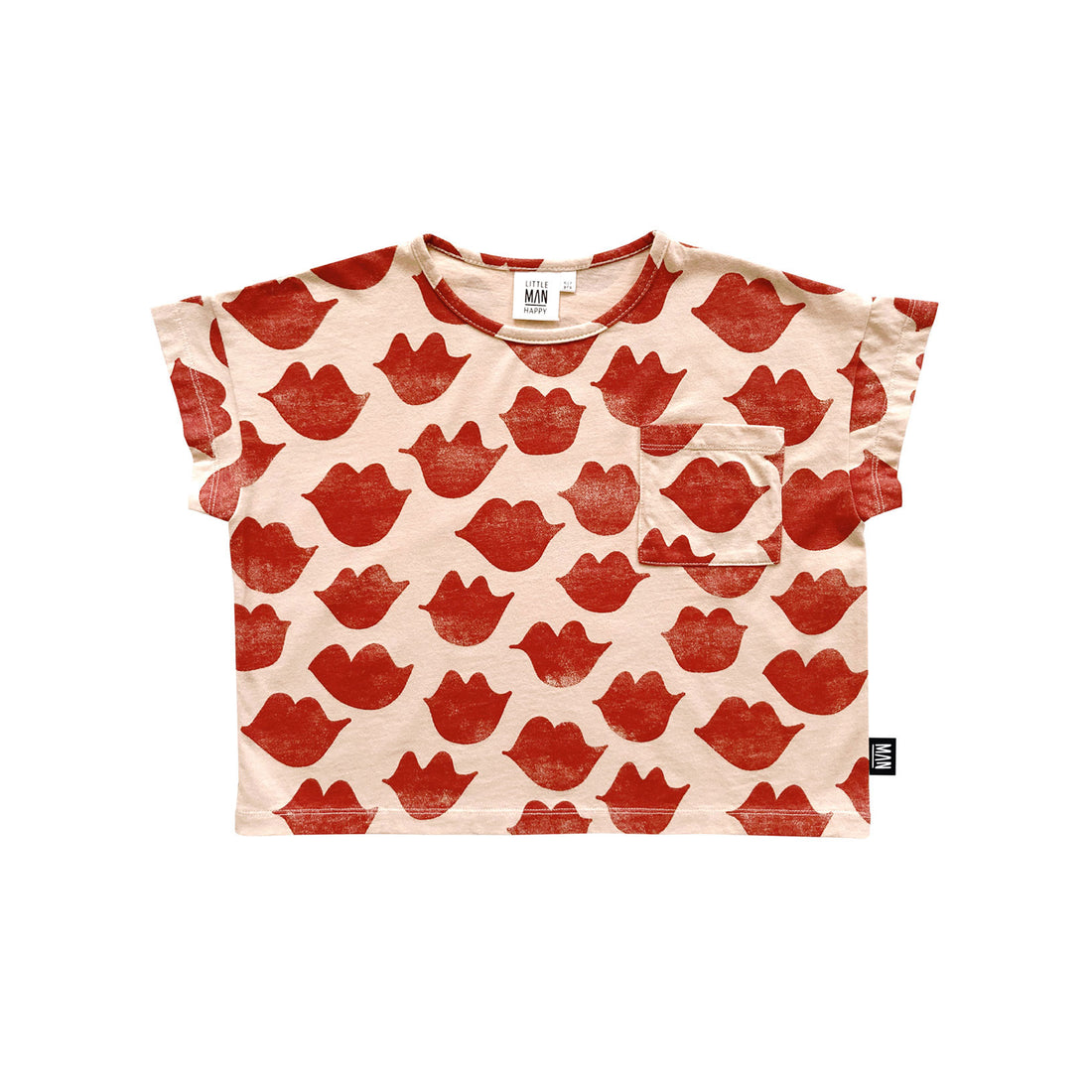 Little Man Happy Sandshell Kisses Cropped T-Shirt