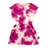 Little Man Happy Shocking Pink Tie Dye Easy Dress