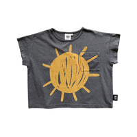 Little Man Happy Storm Front Sun Is Out Cropped T-Shirt