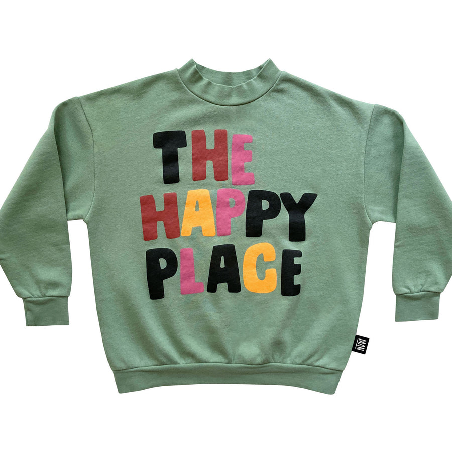 Little Man Happy Deep Grass The Happy Place Sweatshirt