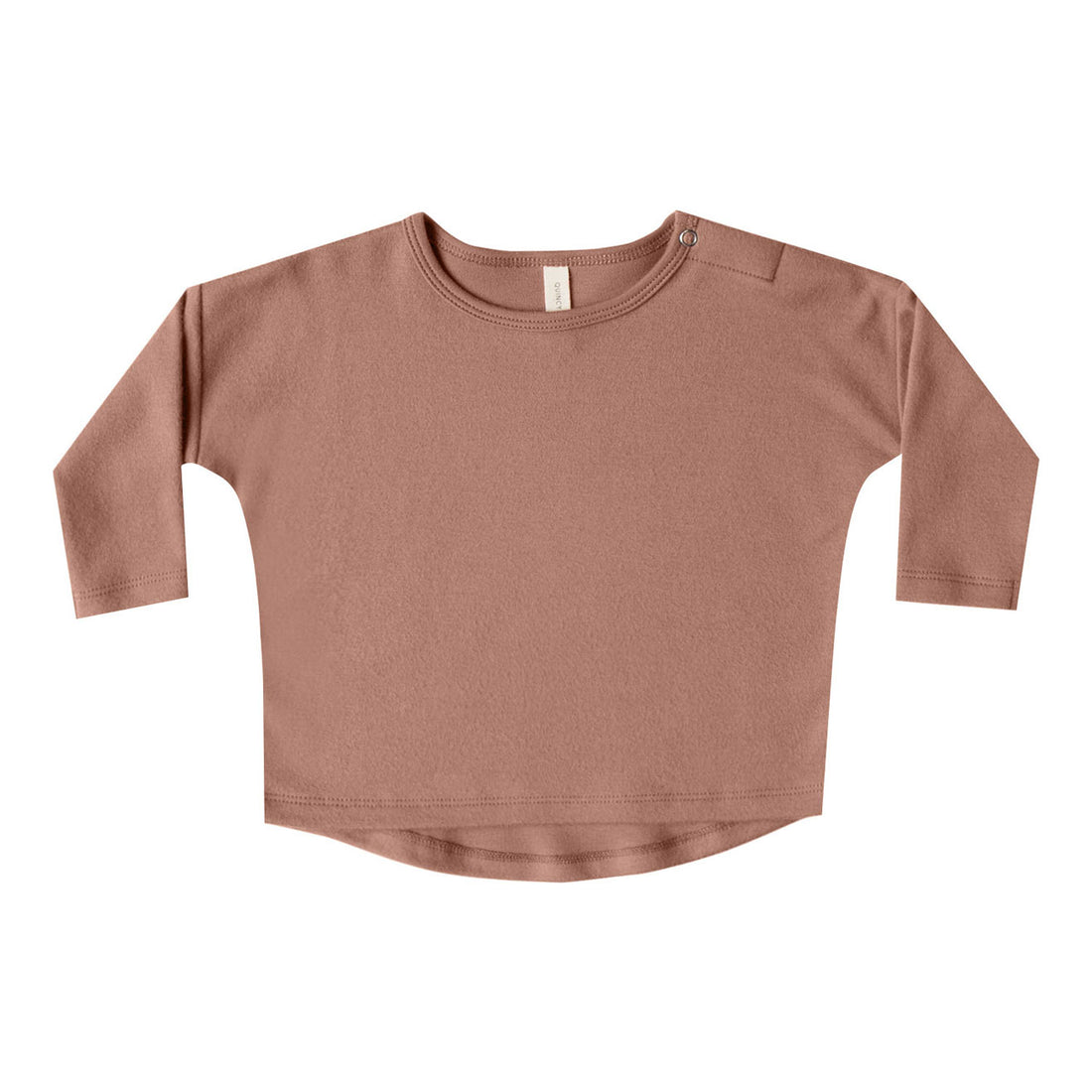 Quincy Mae Longsleeve Baby Tee - Clay