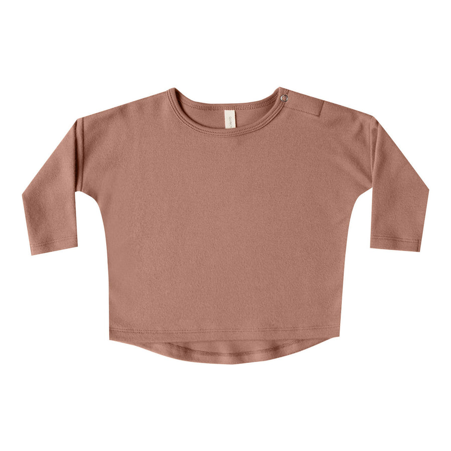 Quincy Mae Longsleeve Baby Tee - Clay