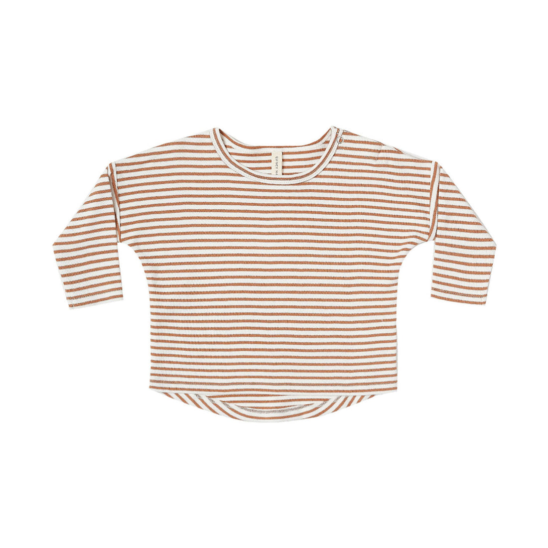 Quincy Mae Rust Stripe Longsleeve Baby Tee