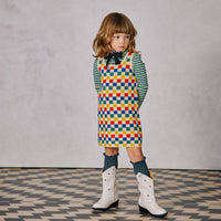 Misha and Puff Checkerboard Dress  - Straw