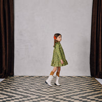 Misha and Puff Ruffle Sleeve Dress  - Basil Railroad