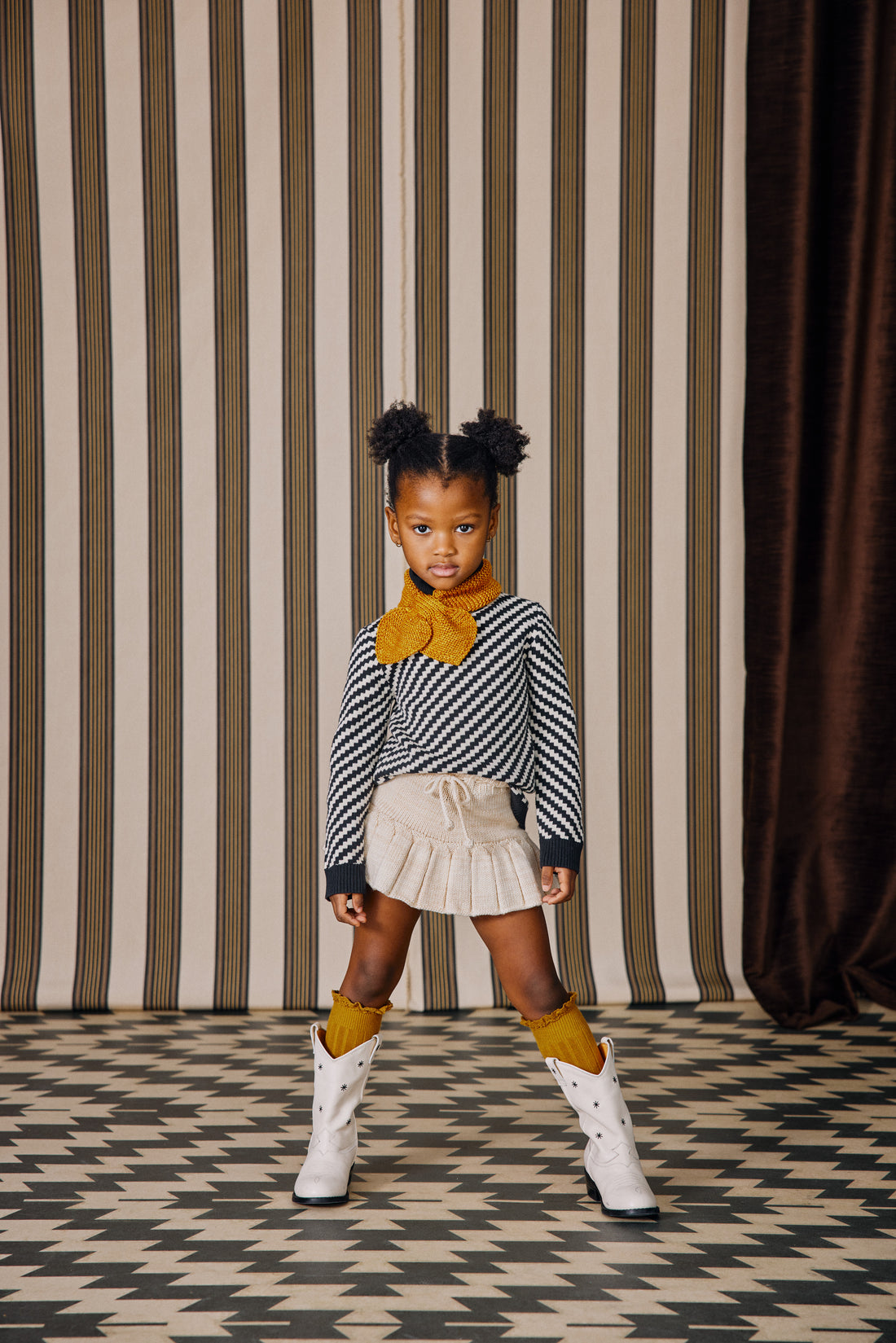 Misha and Puff Izzy Turtleneck  - Licorice Rik Rak