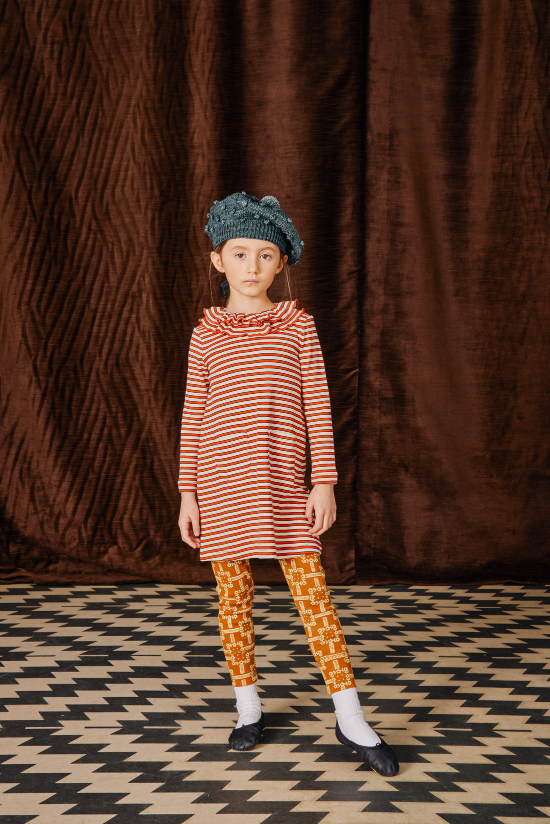 Misha and Puff Sweetheart Dress  - Red Flame Stripe
