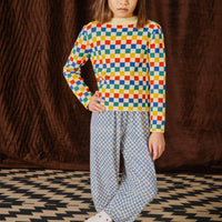Misha and Puff Checkerboard Everyday Sweater  - Straw