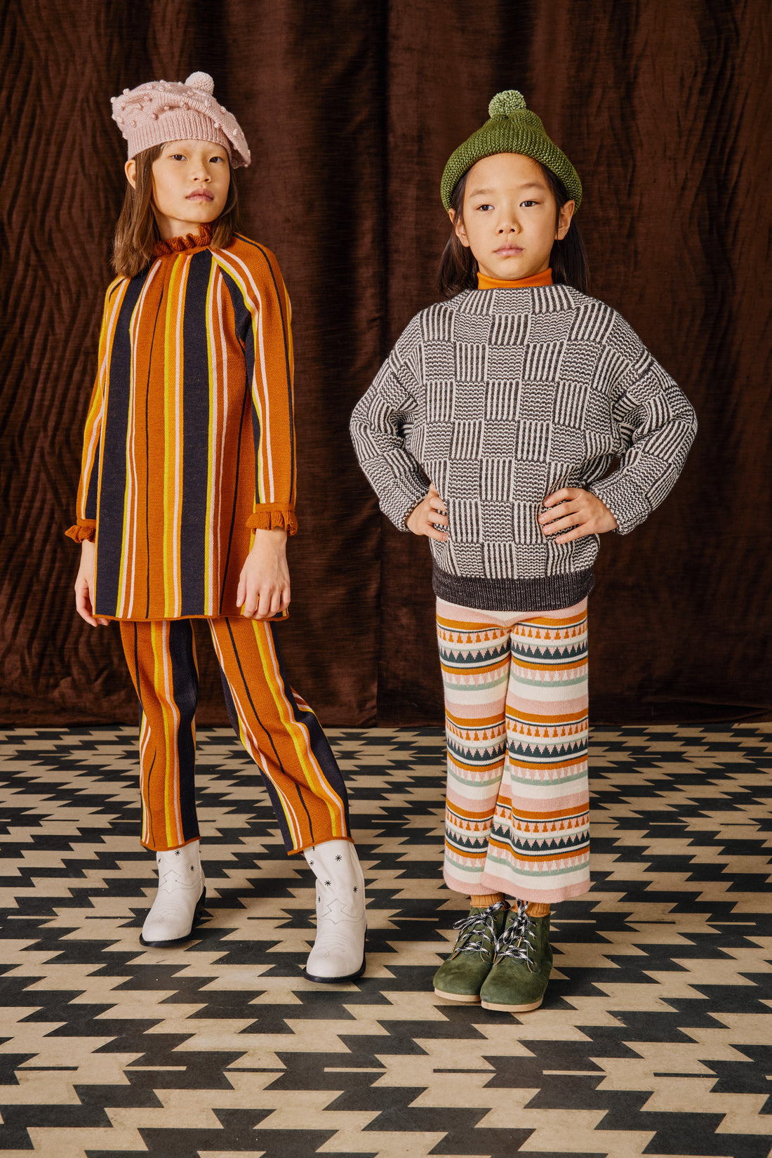 Misha and Puff Illusion Funnel Neck Sweater  - Bark