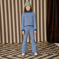 Misha and Puff Izzy Turtleneck  - Blueberry Vintage Grid