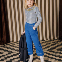 Misha and Puff Sweetheart Shirt  - Blueberry Flower Dot Print