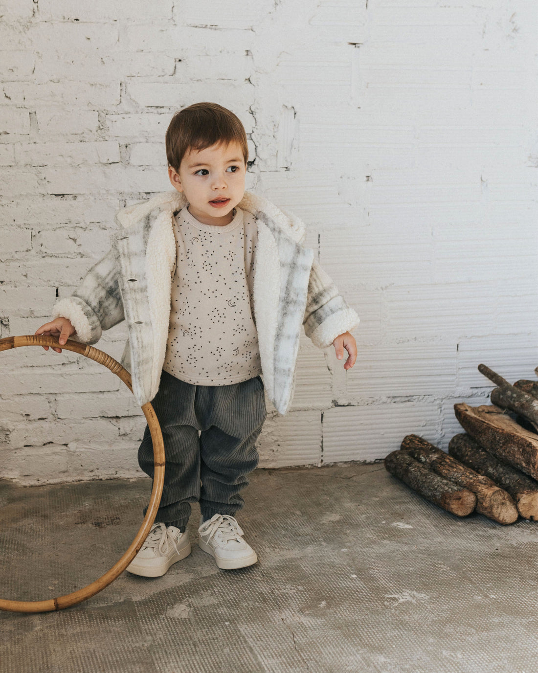 Buho Plaid Baby Hooded Jacket