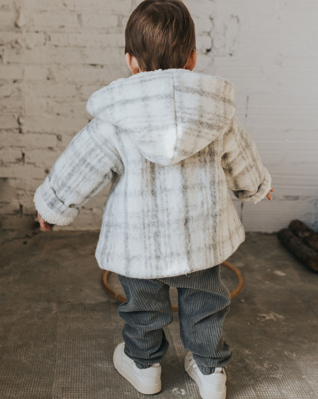 Buho Plaid Baby Hooded Jacket