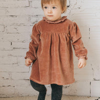 Buho Old Rose Baby Velvet Dress