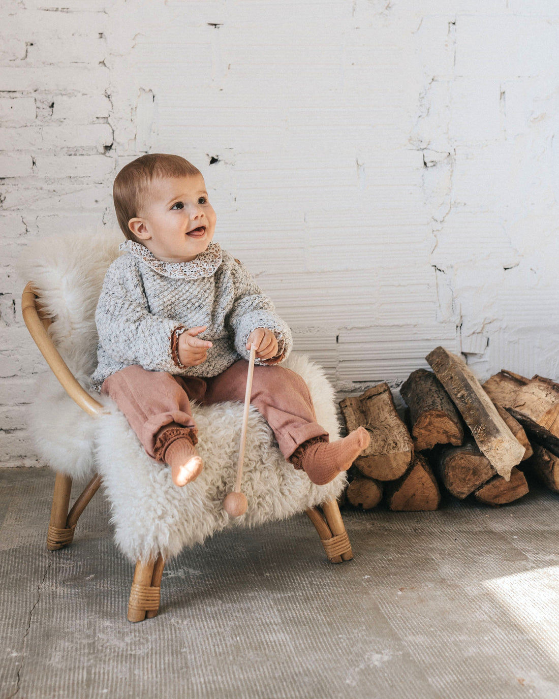 Buho Natural baby Folk Sweater