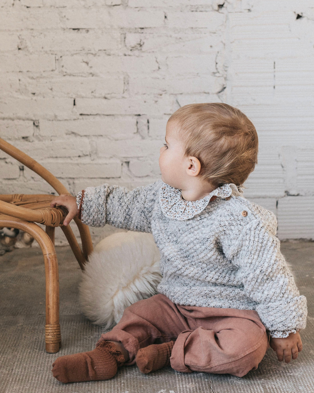 Buho Natural baby Folk Sweater