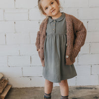 Buho Old Rose Pockets Cardigan