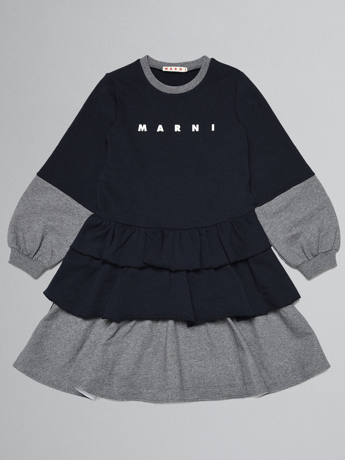 Marni Navy French Terry Layered Dress