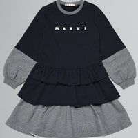 Marni Navy French Terry Layered Dress