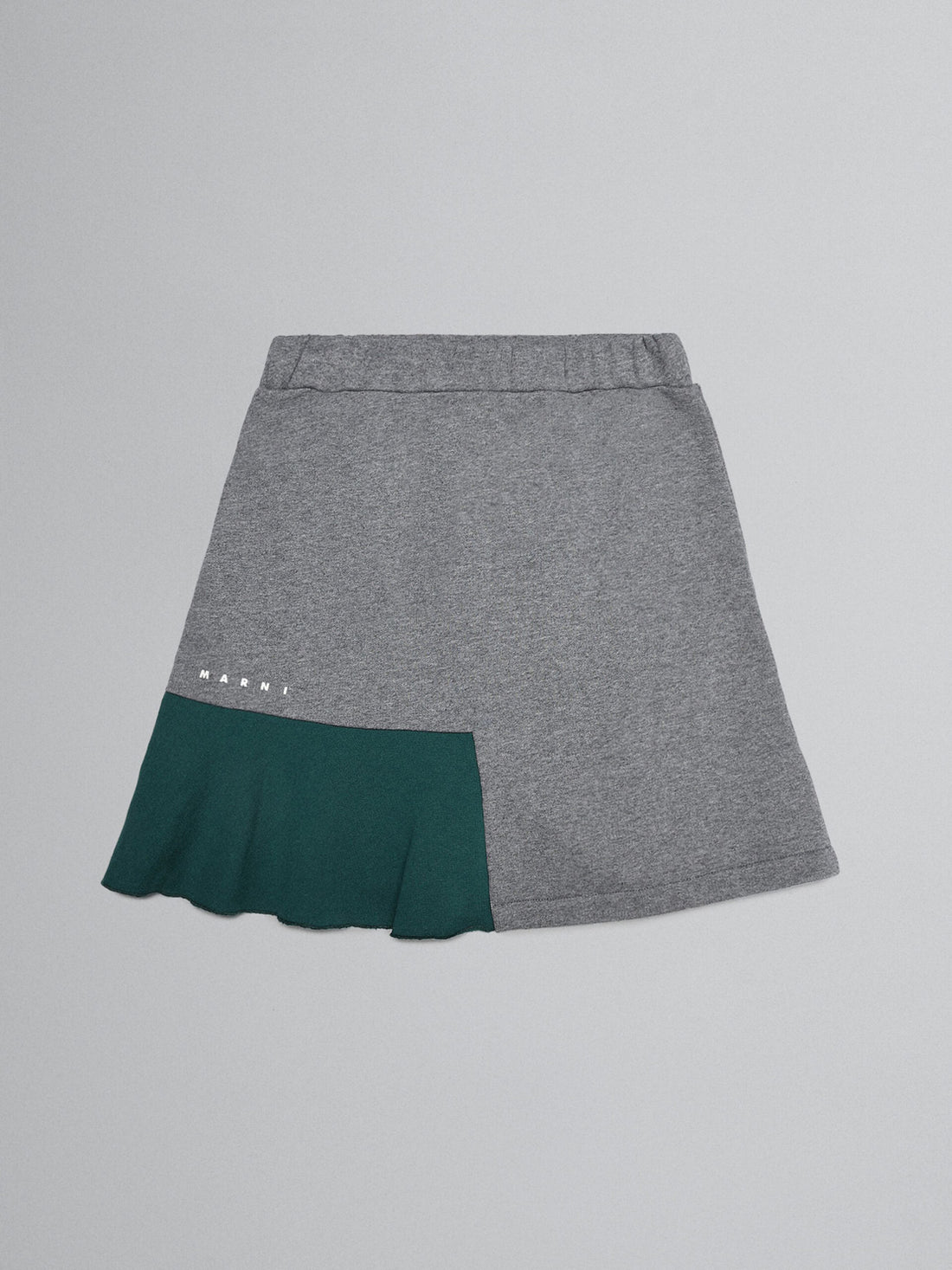 Marni Grey Melange Asymmetric Flounce Hem Skirt