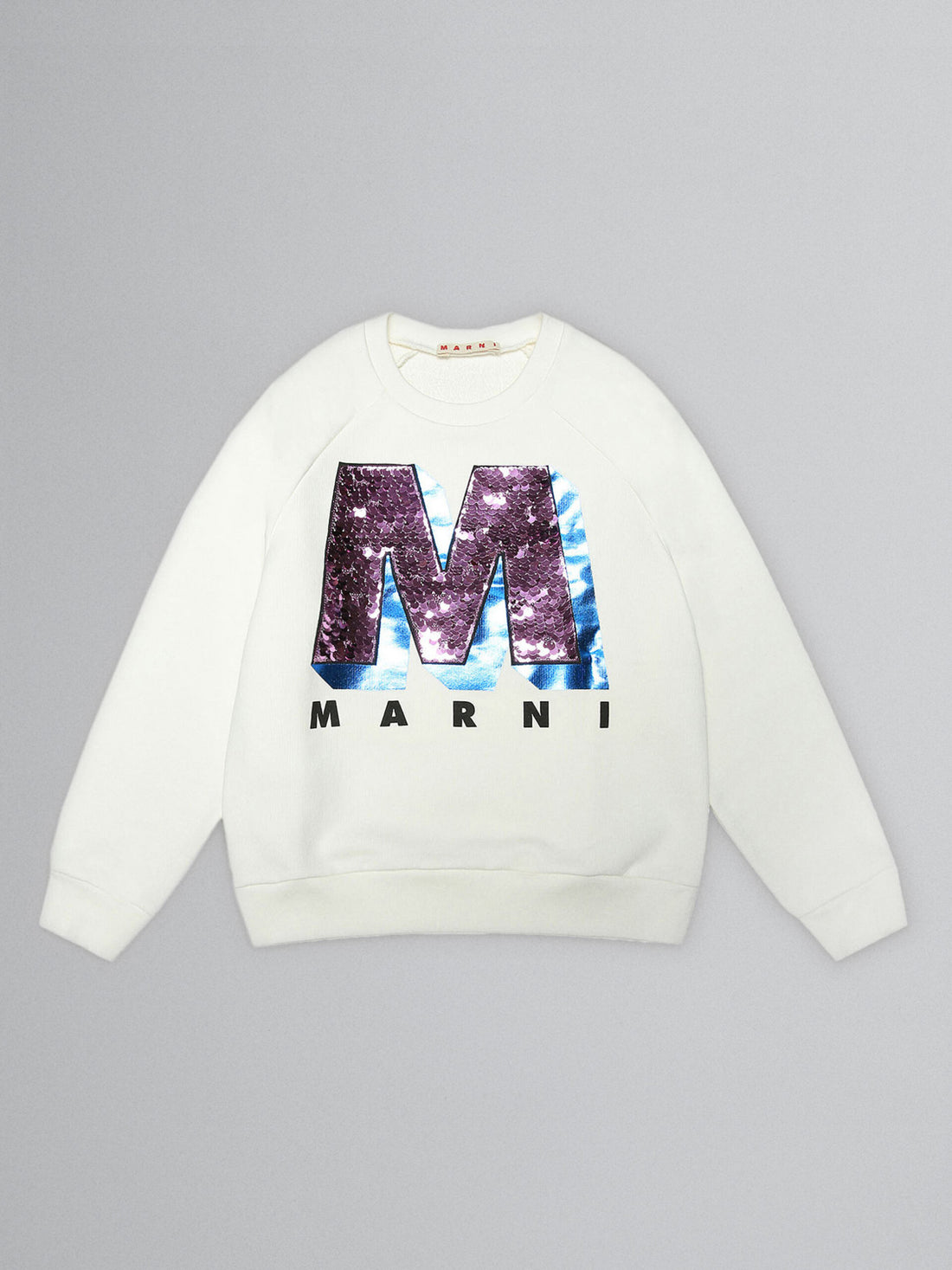 Marni White Sequin M Patch Sweatshirt