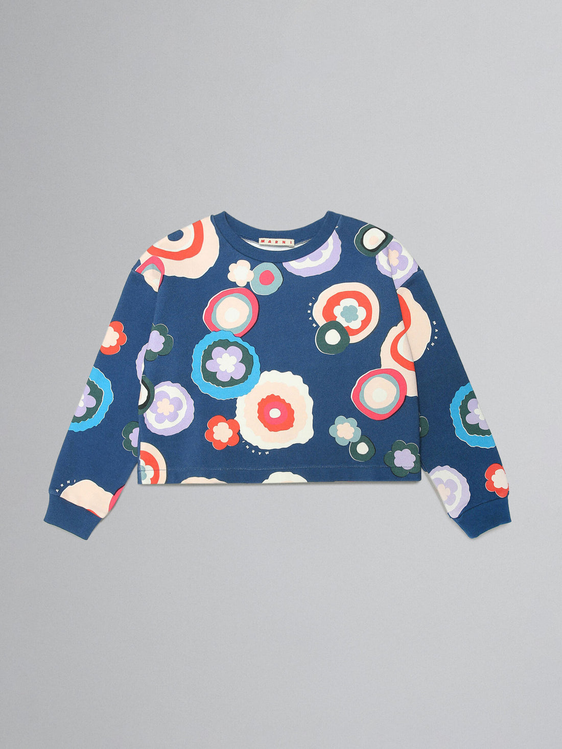 Marni Blue French Terry 70s Print Sweatshirt