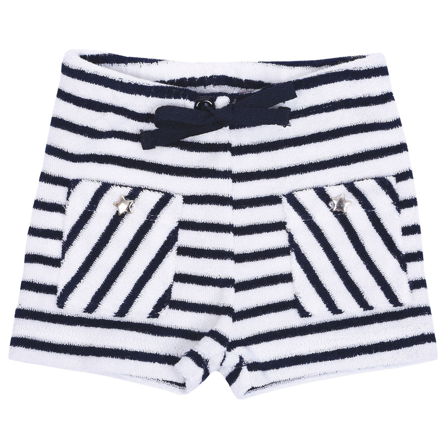Emile et Ida Cream/Navy Terry Shorts