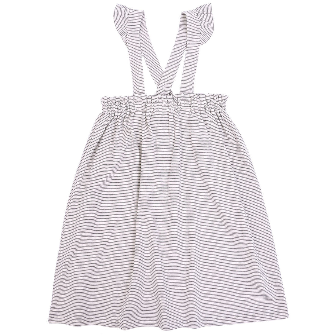 Emile et Ida Ecru Stripe Skirt With Straps
