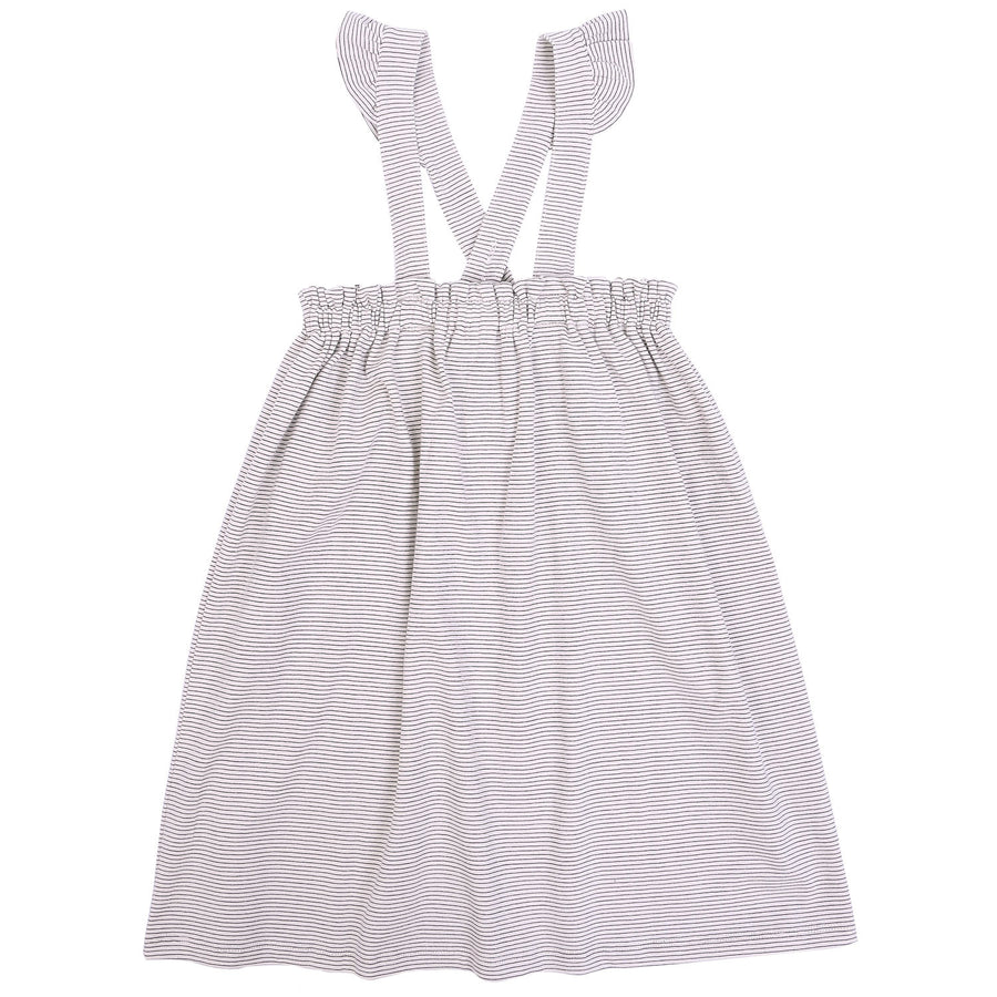 Emile et Ida Ecru Stripe Skirt With Straps