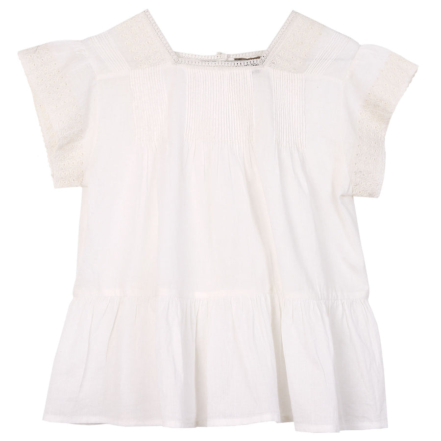Emile et Ida Ecru Pleat Blouse