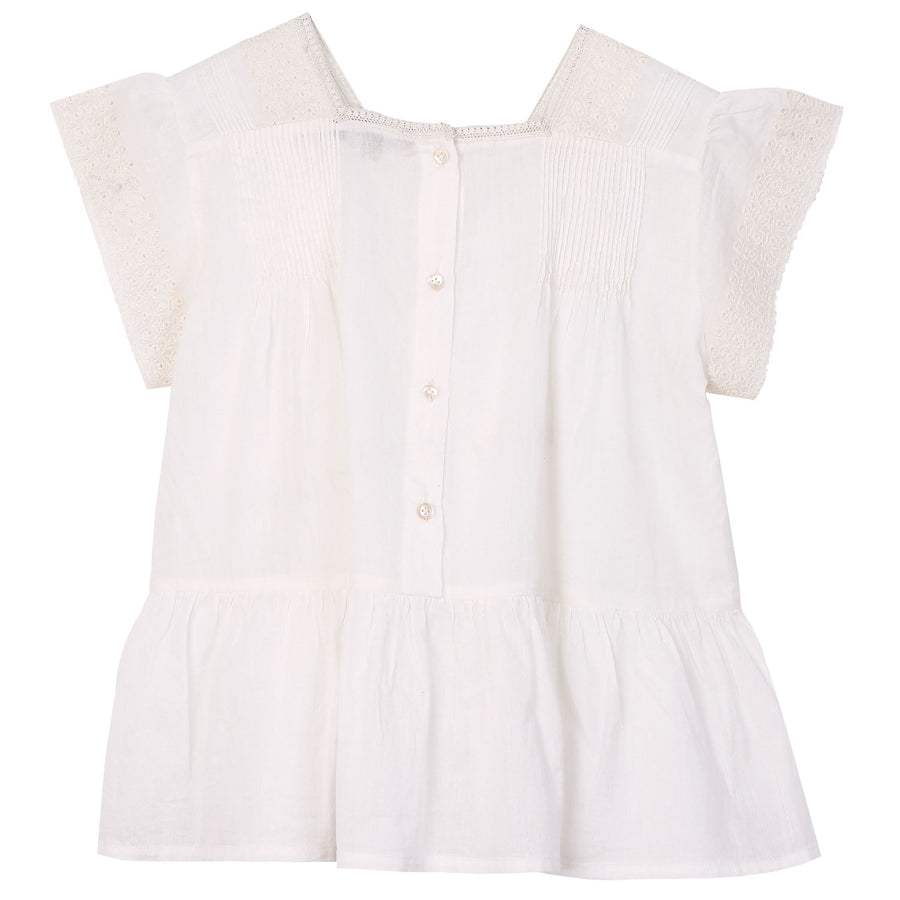 Emile et Ida Ecru Pleat Blouse