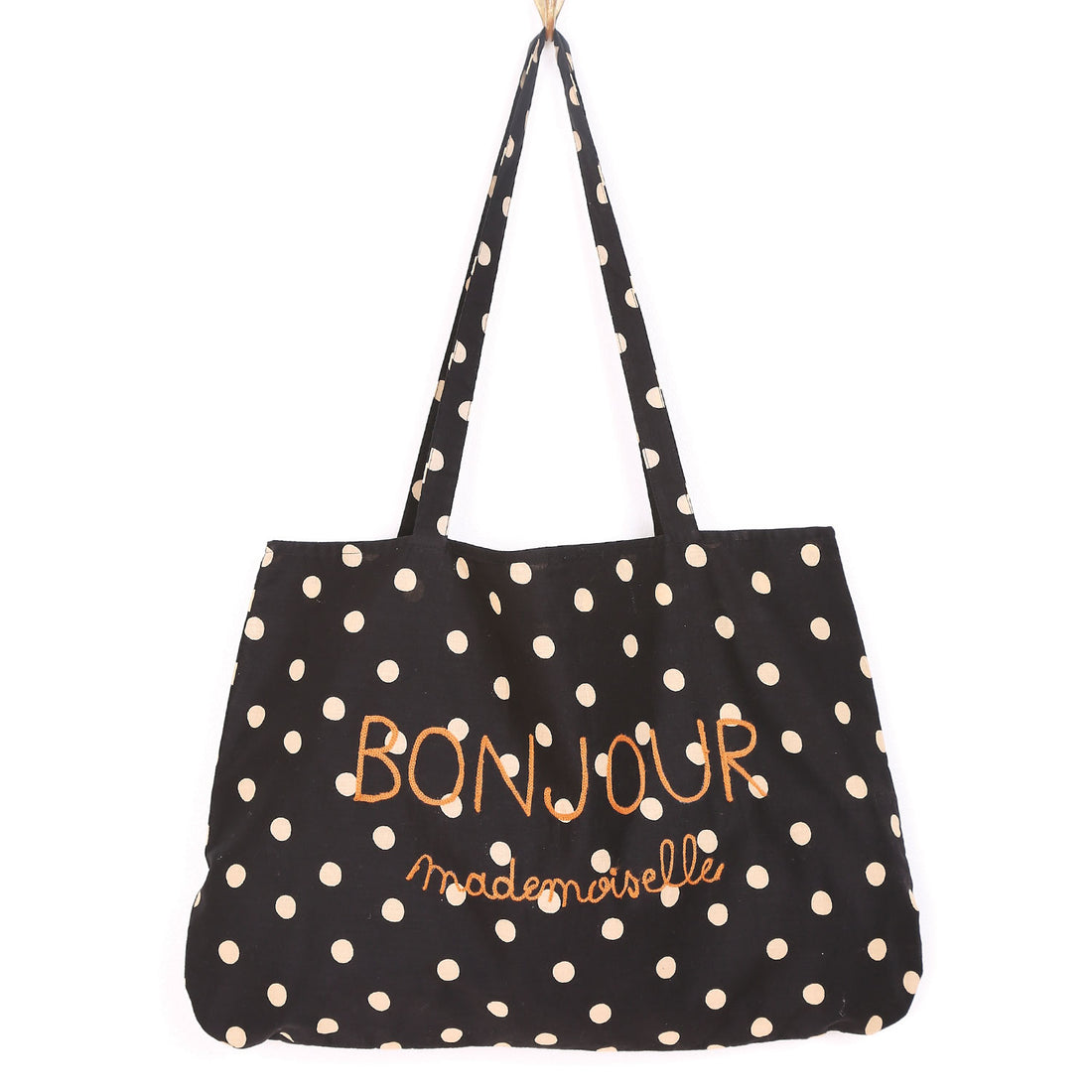 Emile et Ida Black Dot Bonjour Tote