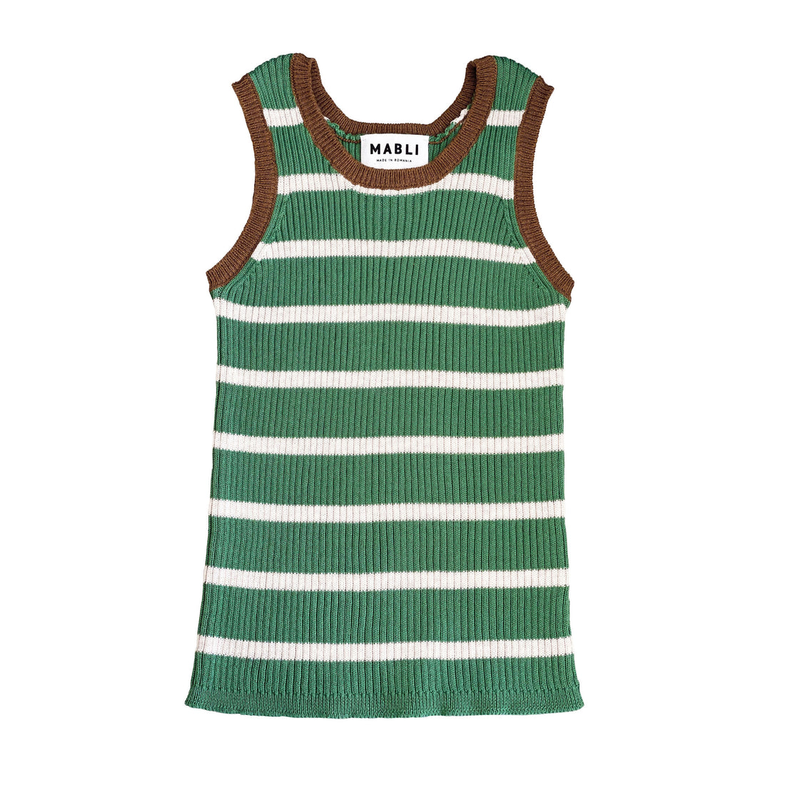 Mabli Jade/Parchment Stripe Tesni Tank