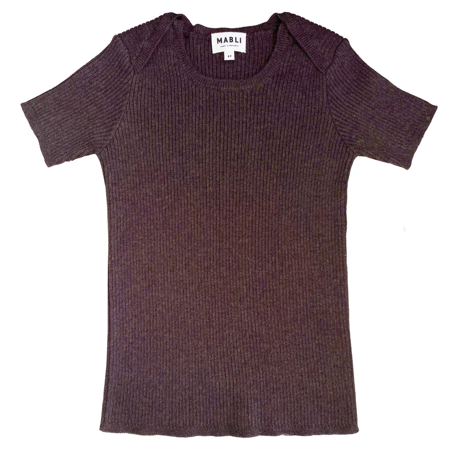 Mabli Cocoa Tesni Skinny Rib Sweater