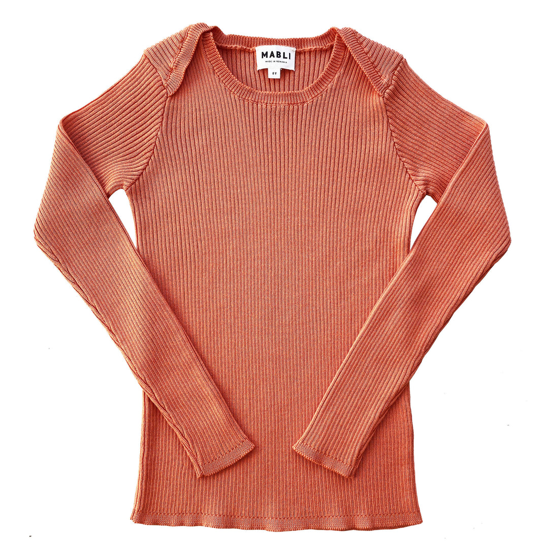 Mabli Burnt Sienna Tesni Skinny Rib Long Sleeve Sweater