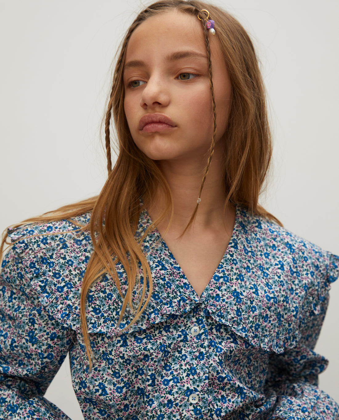 Les Coyotes De Paris Flower Field Big Collar Blouse