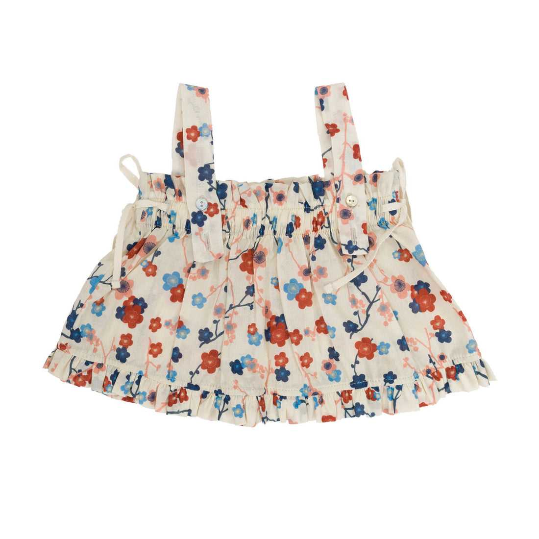 Omibia Cherry Flower Print Mary Top