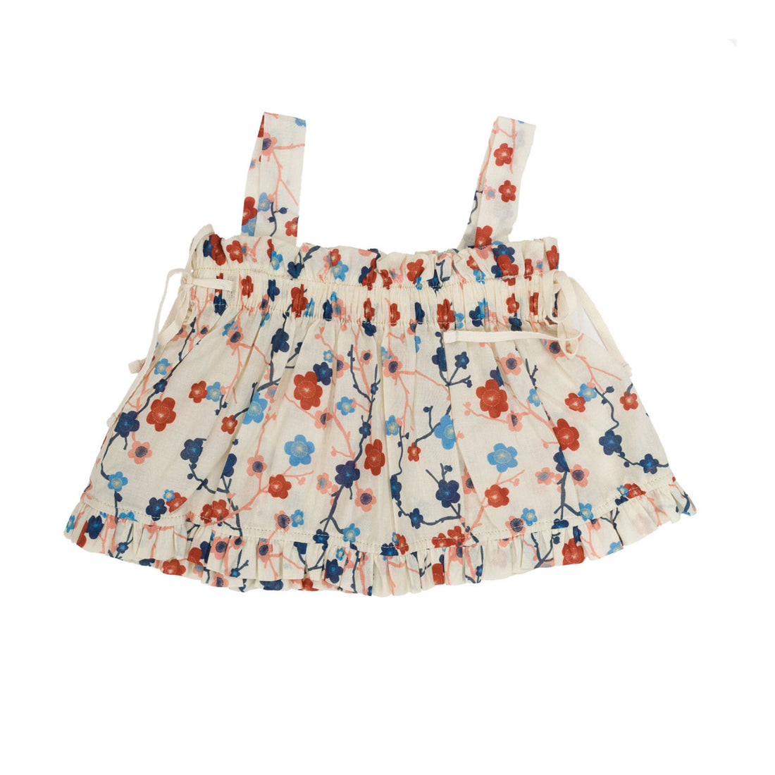 Omibia Cherry Flower Print Mary Top