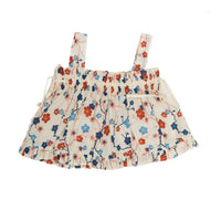 Omibia Cherry Flower Print Mary Top
