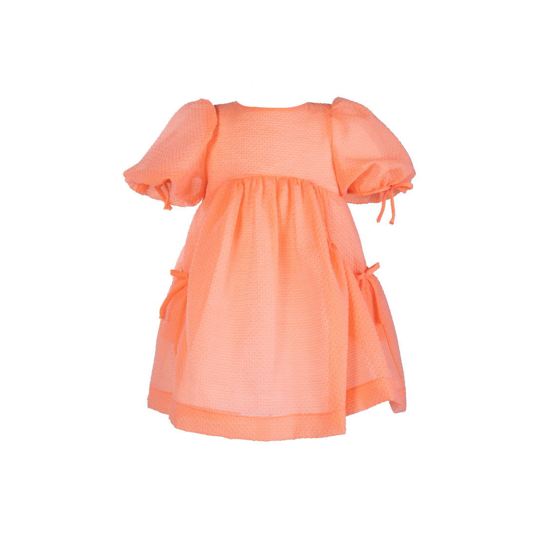 mimisol Orange Puff Sleeve Dress