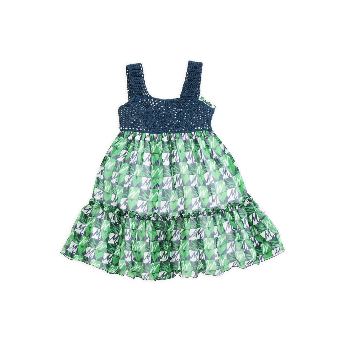 mimisol Green Crochet Top Dress