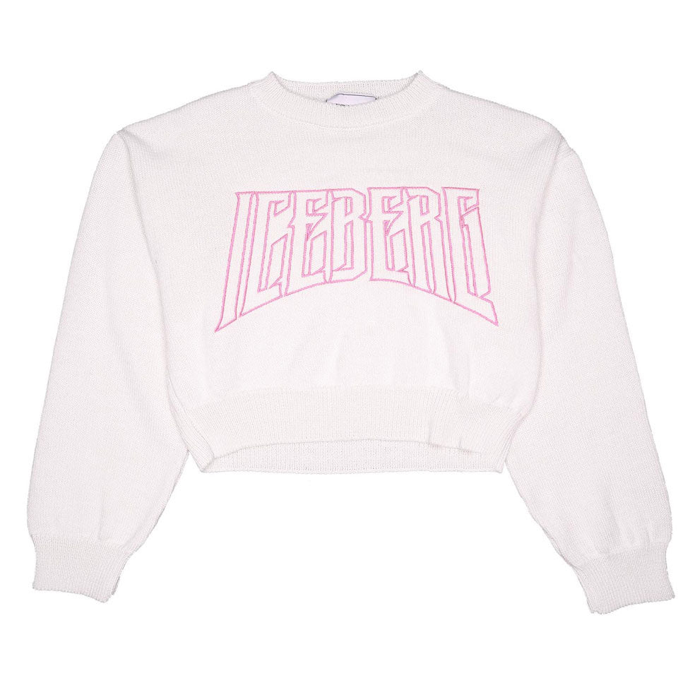 Iceberg Latte Logo Cropped Sweatshirt