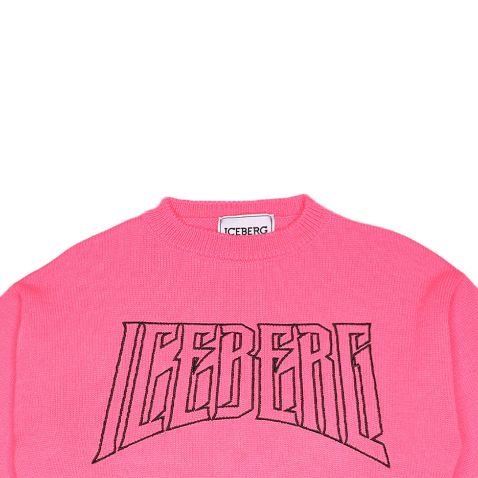 Iceberg Pink Logo Cropped Sweatshirt